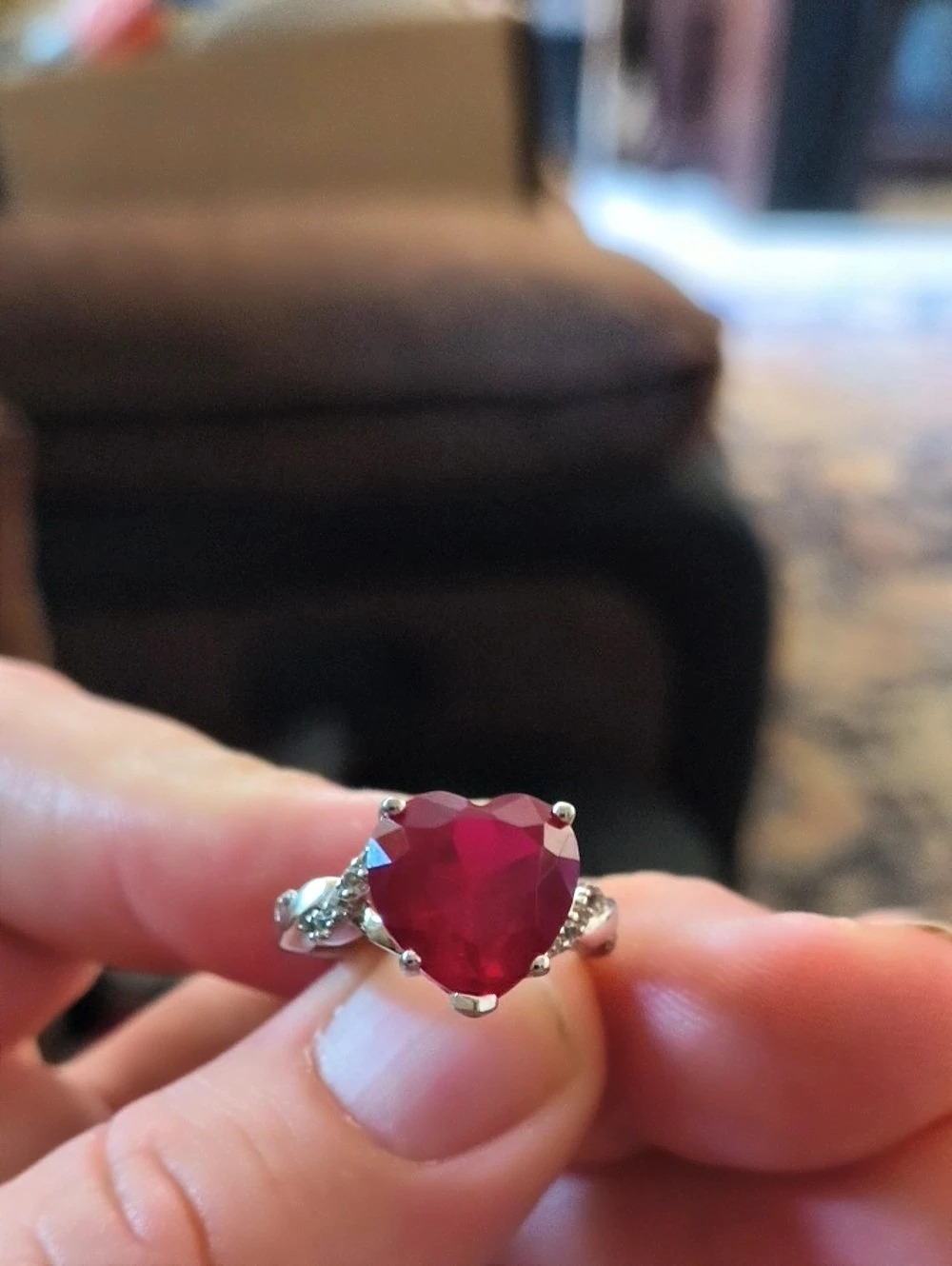 Red Lab Grown Ruby Ring